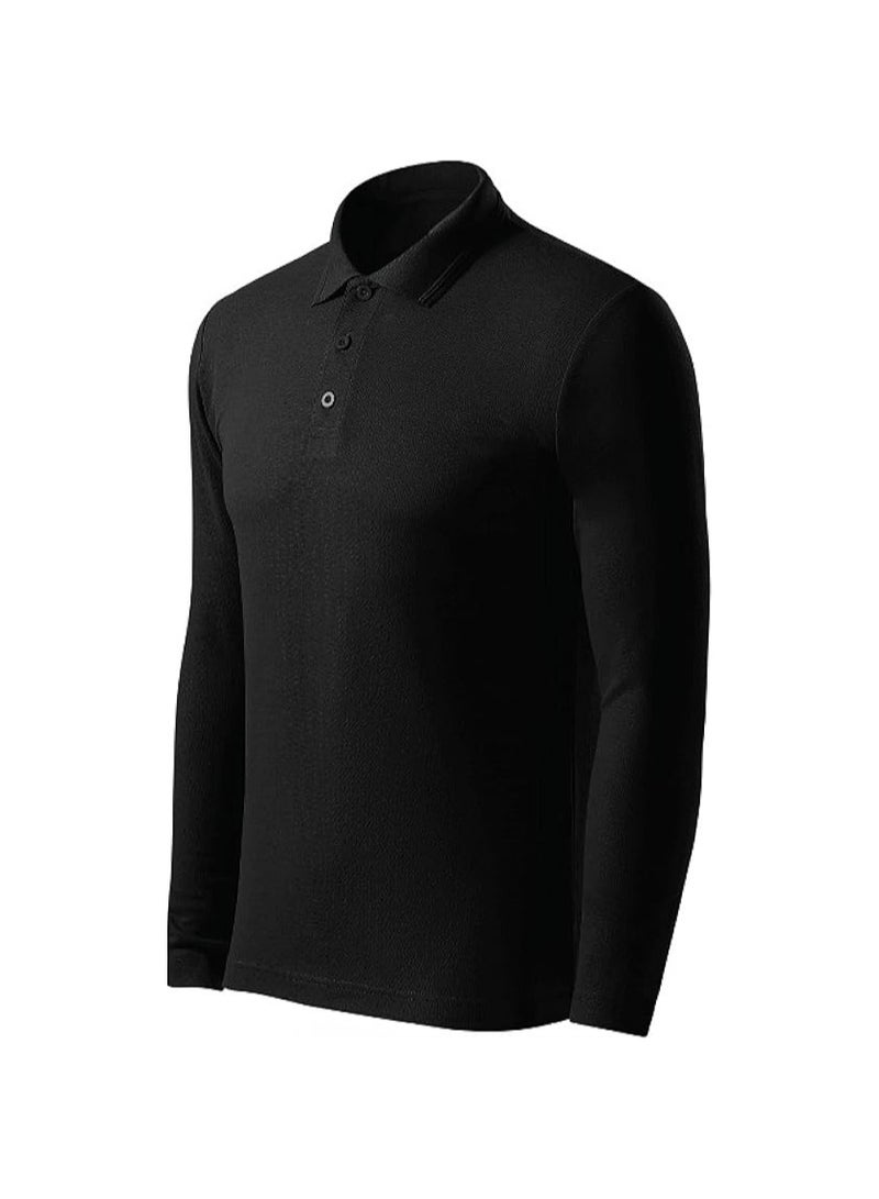 10Pcs Men's LONG SLEEVE POLO T-Shirt 220 GSM Pure Cotton Basic Colors