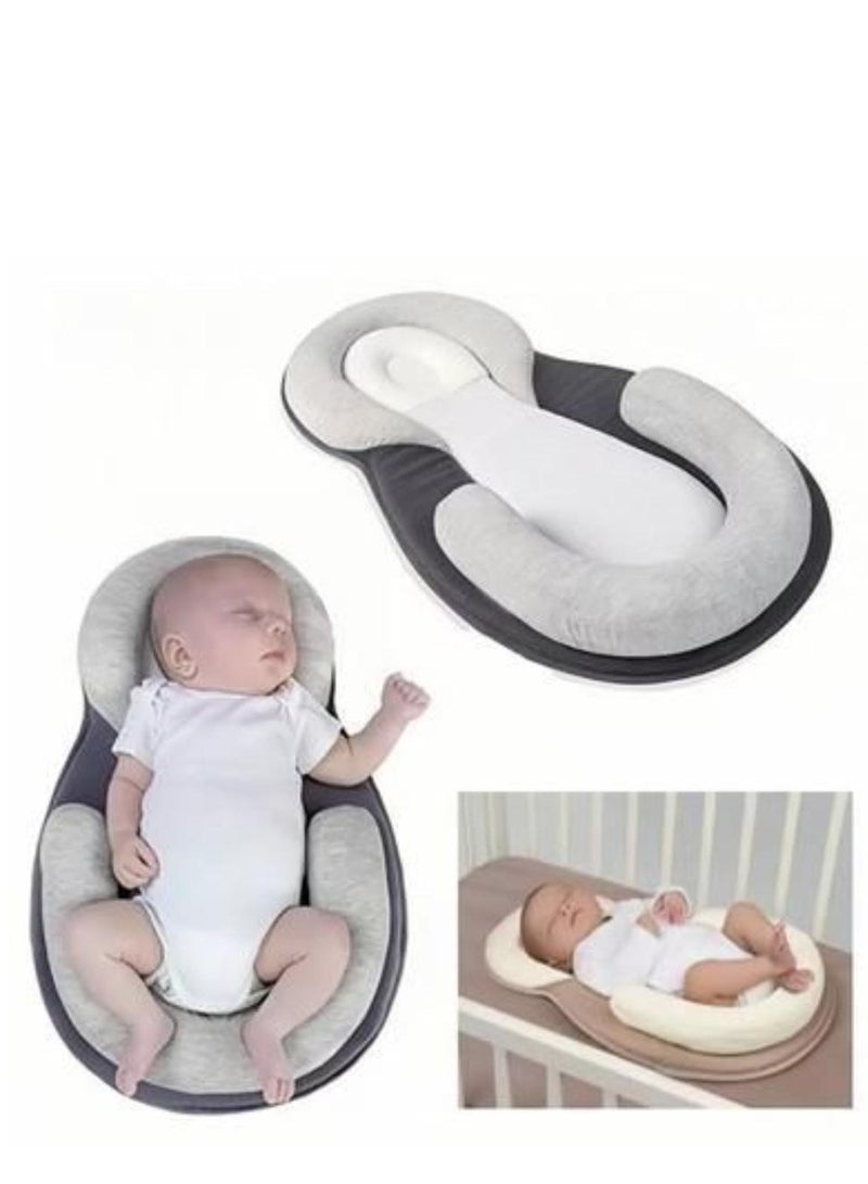 Baby Lounger Pillow, Baby Pillows for Sleeping for Newborn, Baby Snuggle Nest Sleeper Lounger for Newborn with Soft & Breathable Head Support Pillow for Newborn Prevent Flat Head