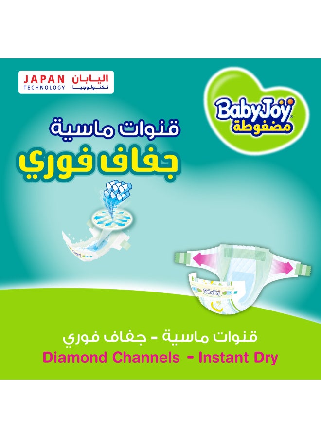 Compressed Diamond Pad Diaper, Size 4+, Large Plus, 12-21 Kg, Giant Box, 168 Diapers