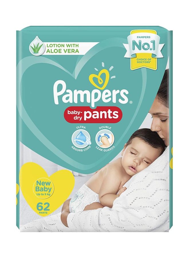 Baby Dry Pants With Aloe Vera, Size NB, Upto 5 Kg, 62 Count