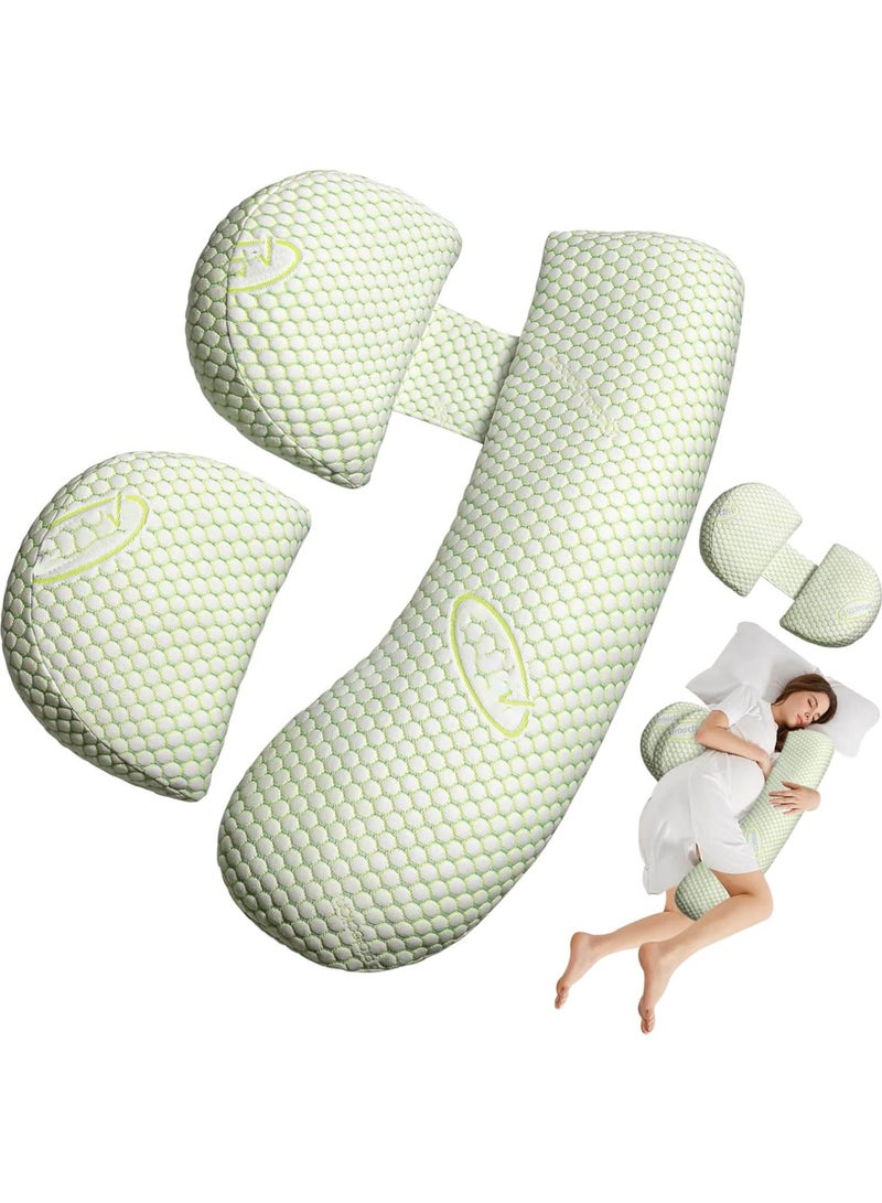 Pregnancy Pillow, Maternity Pillow for Pregnant Women, Soft Maternity Pillow with Detachable & Adjustable Pillow Cover, HIPS Legs