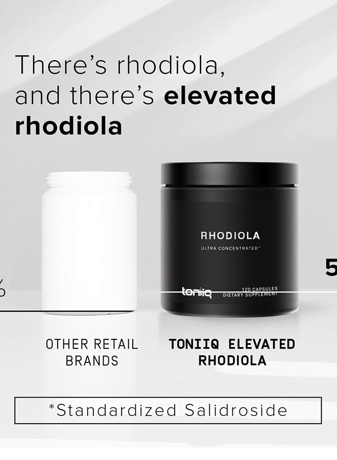 Triple-Strength 600mg Rhodiola Rosea - 120 Capsules - 5% Salidroside Concentrated Extract - Highly Purified and Bioavailable