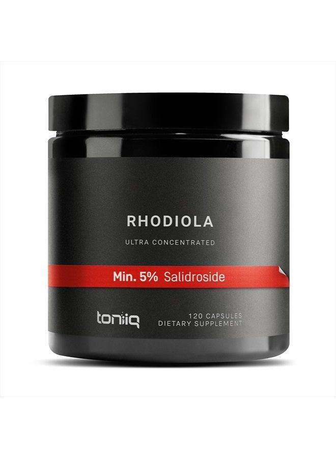 Triple-Strength 600mg Rhodiola Rosea - 120 Capsules - 5% Salidroside Concentrated Extract - Highly Purified and Bioavailable