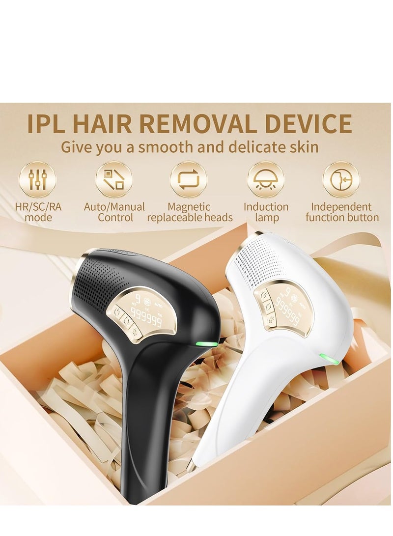 Laser Hair Removal, Hair Removal Device with Ice-Cooling Painless Care Function for Women and Man, IPL Hair Remover 999,999 Flashes for Facial Armpits Legs Arms Bikini Line