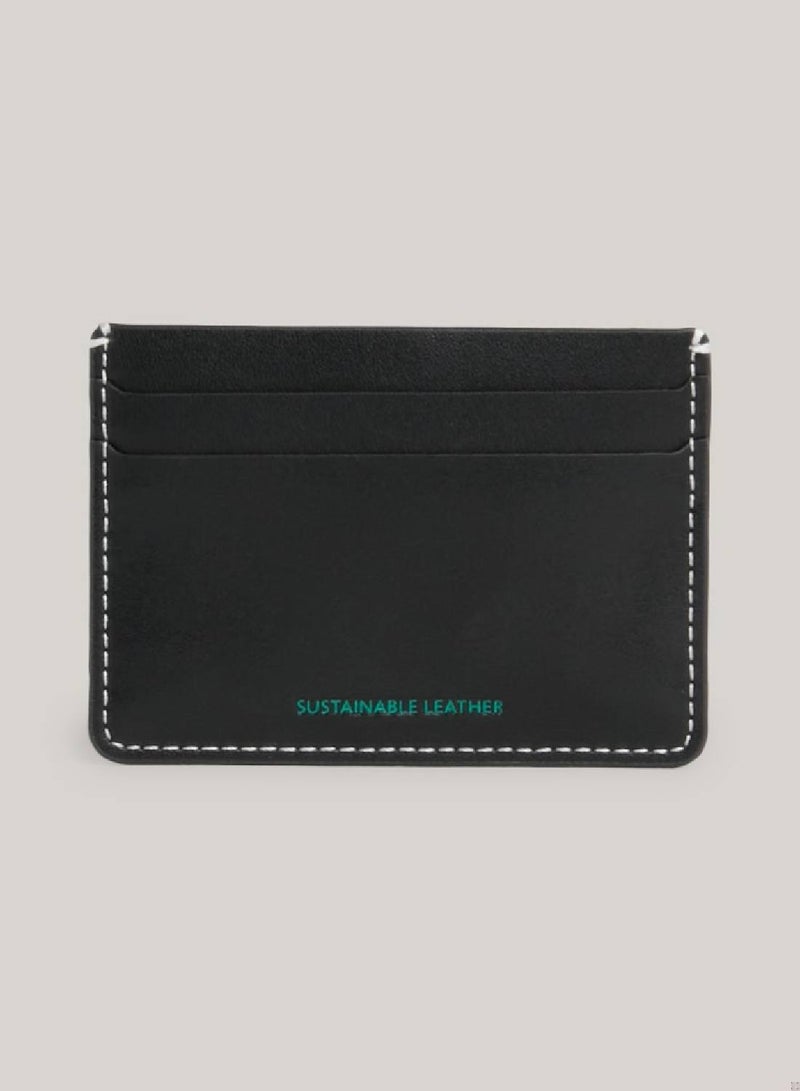 Men's Heritage Leather Credit Card Holder -  Recycled leather mix, Black