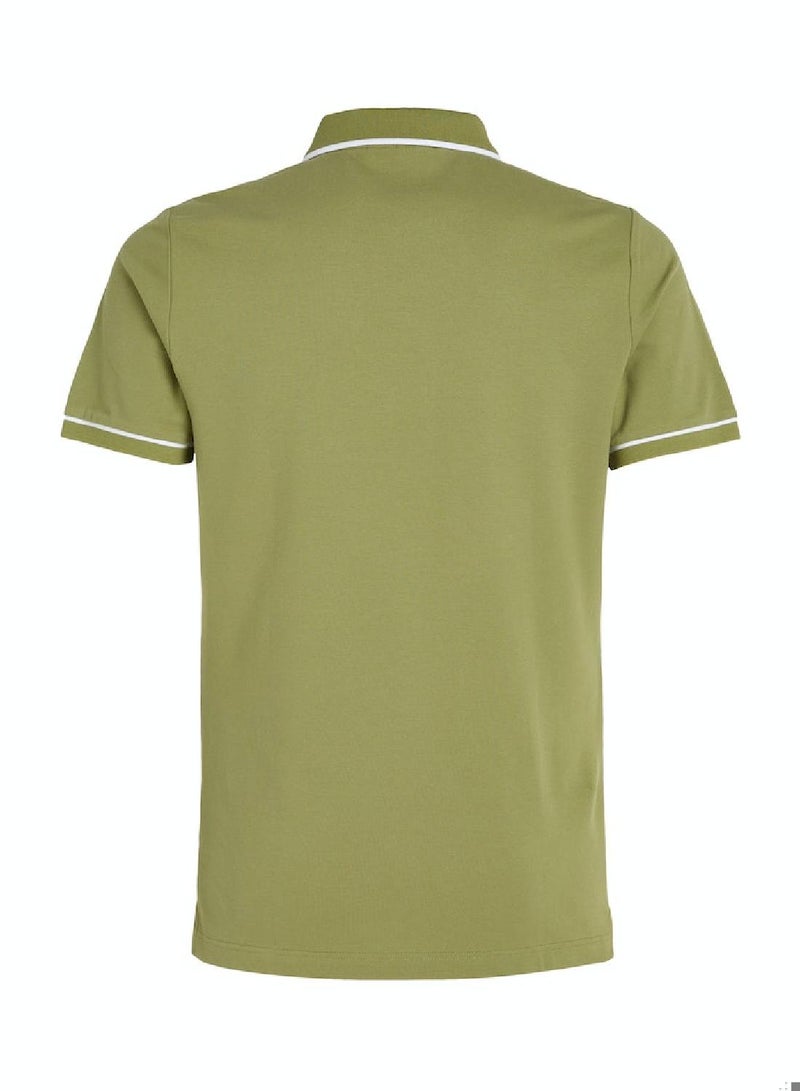 Men's Slim Polo Shirt - Cotton, Green