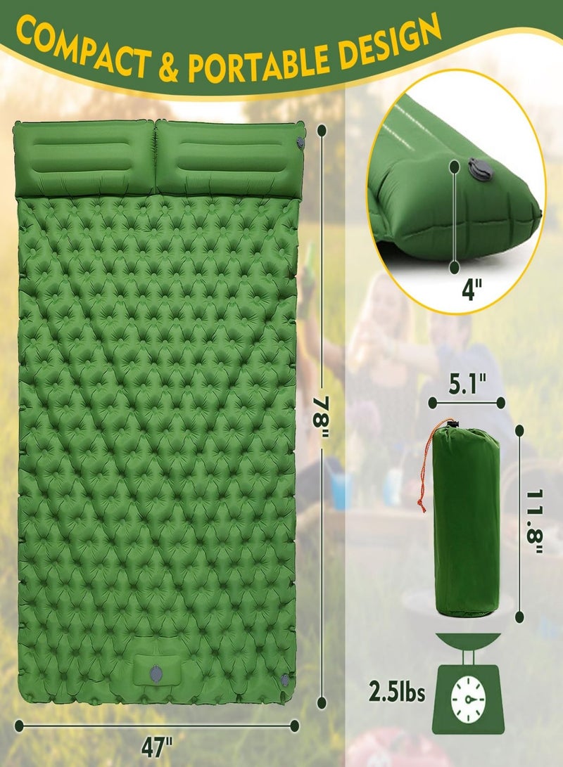 Premium Extra Thick Double Inflatable Sleeping Pad (inflatable by foot)