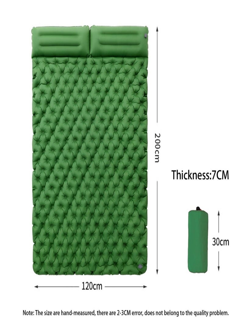 Premium Extra Thick Double Inflatable Sleeping Pad (inflatable by foot)