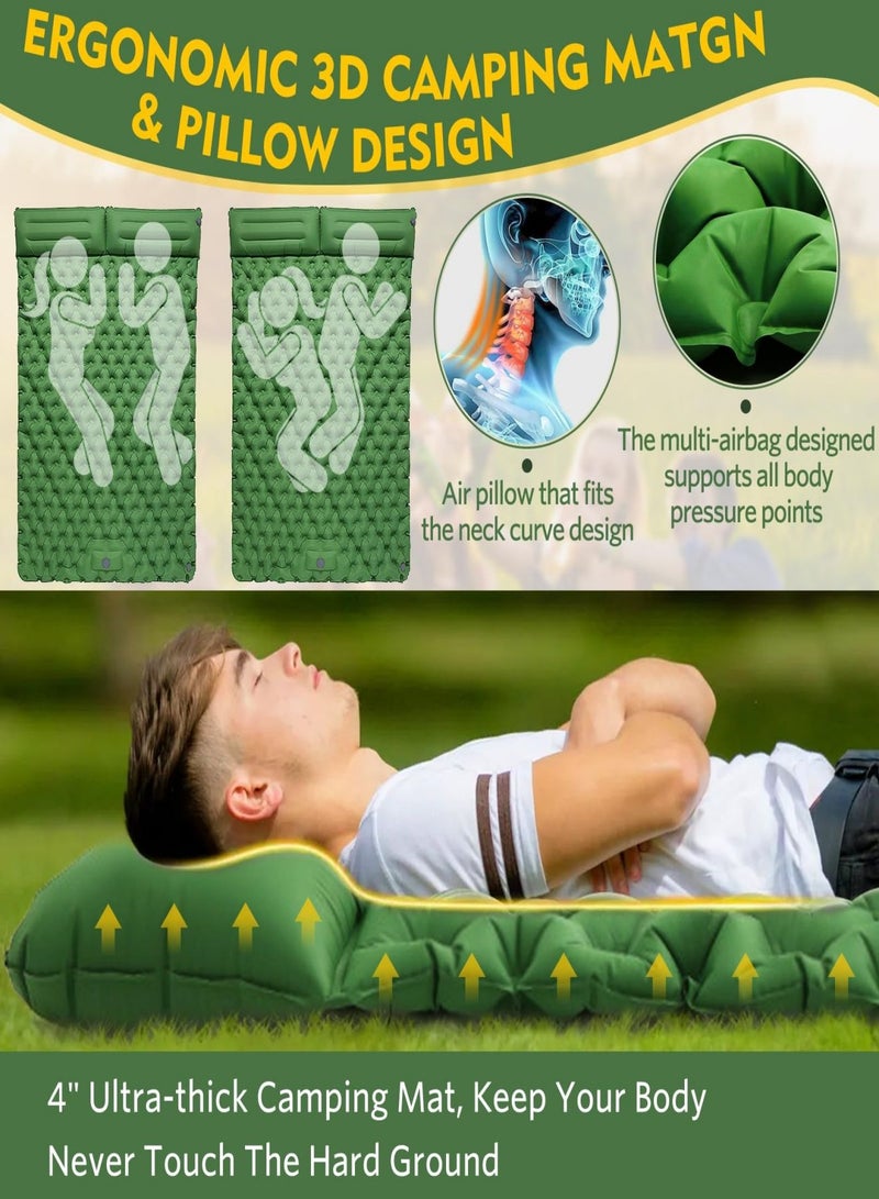 Premium Extra Thick Double Inflatable Sleeping Pad (inflatable by foot)