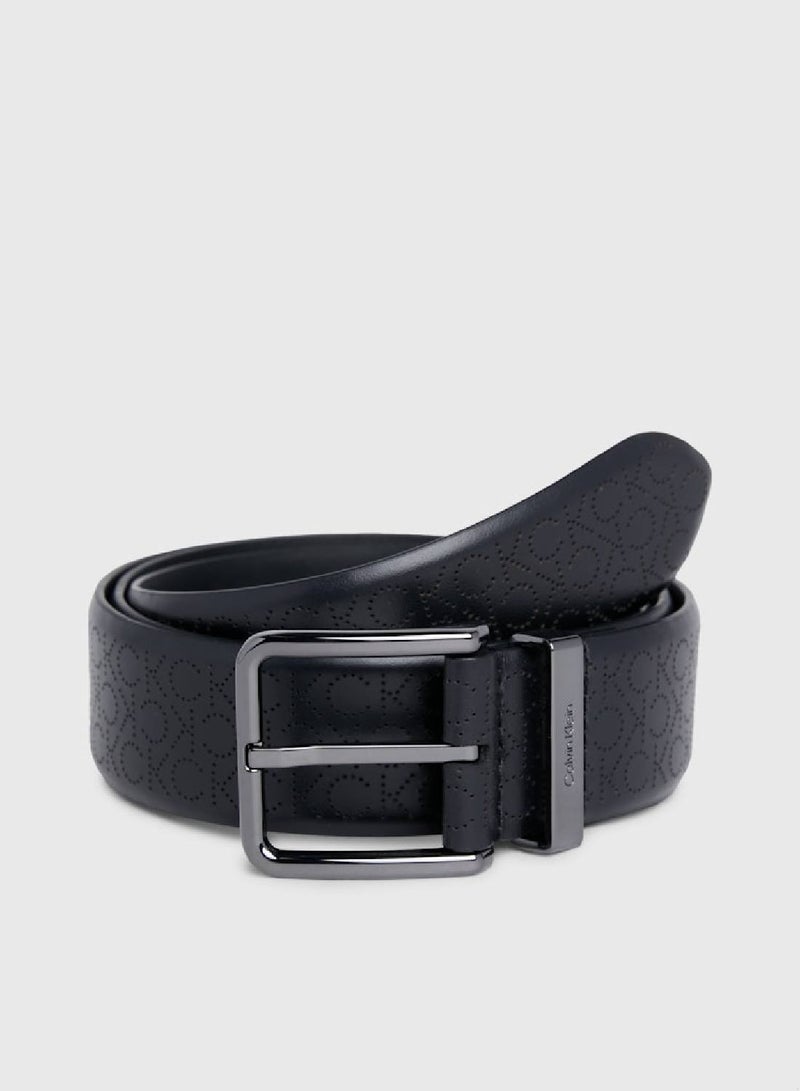 Men's Monogram Fixed Belt  - Leather, Black