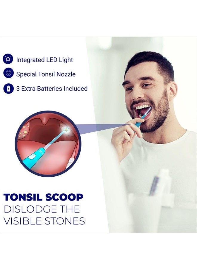 Oravix Tonsil Stone Remover, Fight Bad Breath, Easily Navigate Tonsil Crypts, Tonsil Stone Removal Tool with 3 Nozzles & LED Light, Tonsil Cleaner, Tonsil Stones Removal at Home, 2 Pack Curettage Pick