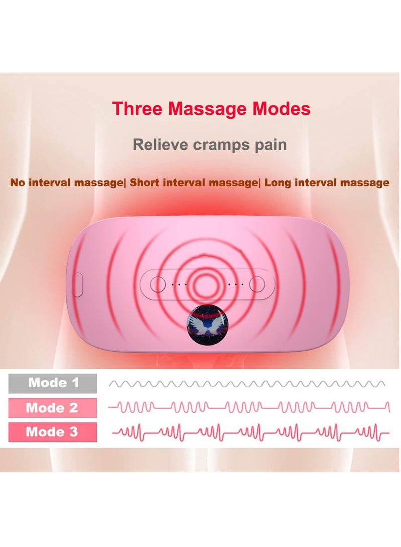 Portable Cordless Heating Pad, Electric Waist Belt Device Menstrual Relief Period Pain, Fast Heating Pad with 3 Heat Levels and 3 Massage Modes, Back or Belly Heating Pad for Women and Girl