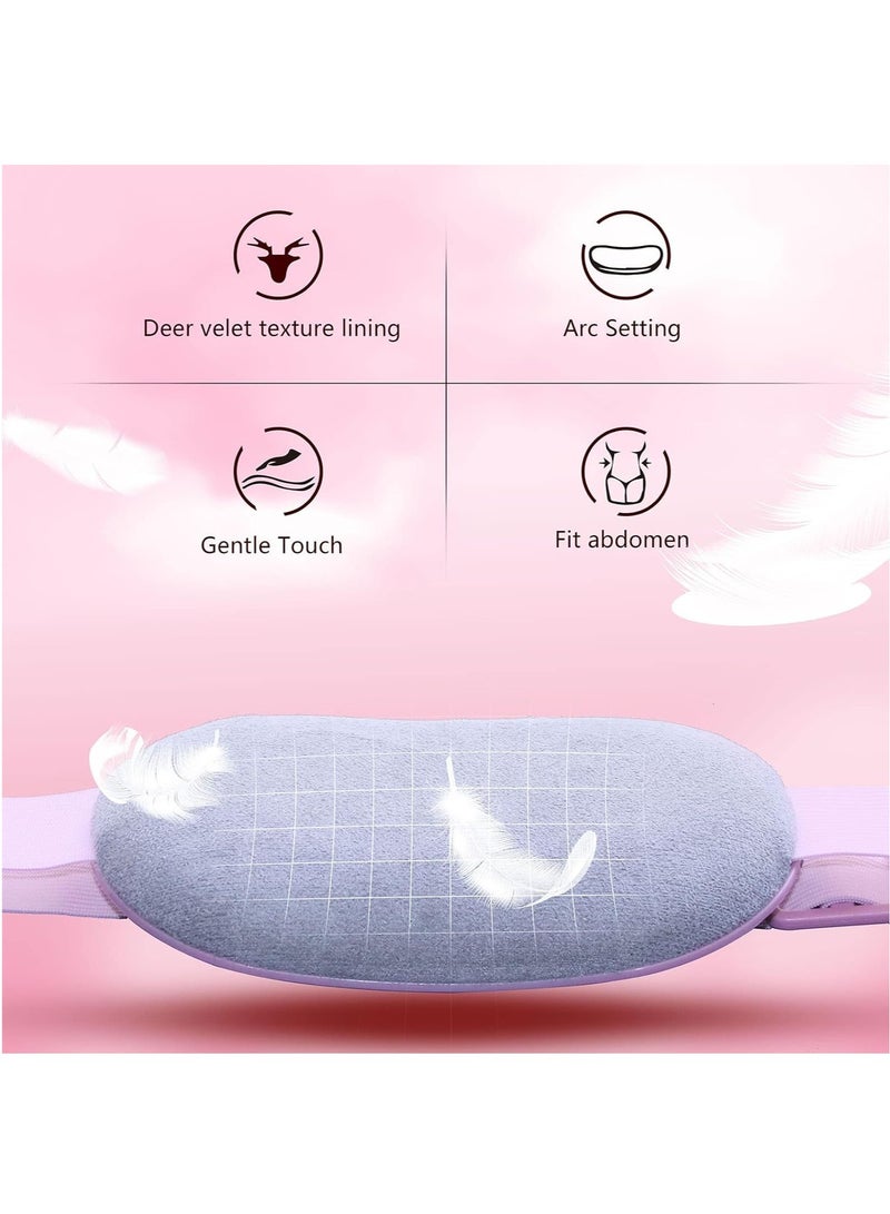 Portable Cordless Heating Pad, Menstrual Heating Pad with 3 Heat Levels & 3 Massage Modes, Belly Wrap Belt for Cramps Period Pain Relief, Back or Belly Pain Relief Fast Heating Pad for Women and Girl