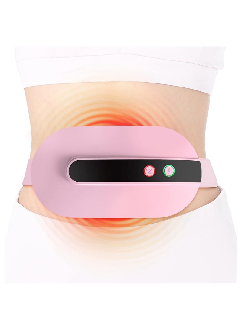 Portable Cordless Heating Pad, Menstrual Heating Pad with 3 Heat Levels & 3 Massage Modes, Belly Wrap Belt for Cramps Period Pain Relief, Back or Belly Pain Relief Fast Heating Pad for Women and Girl