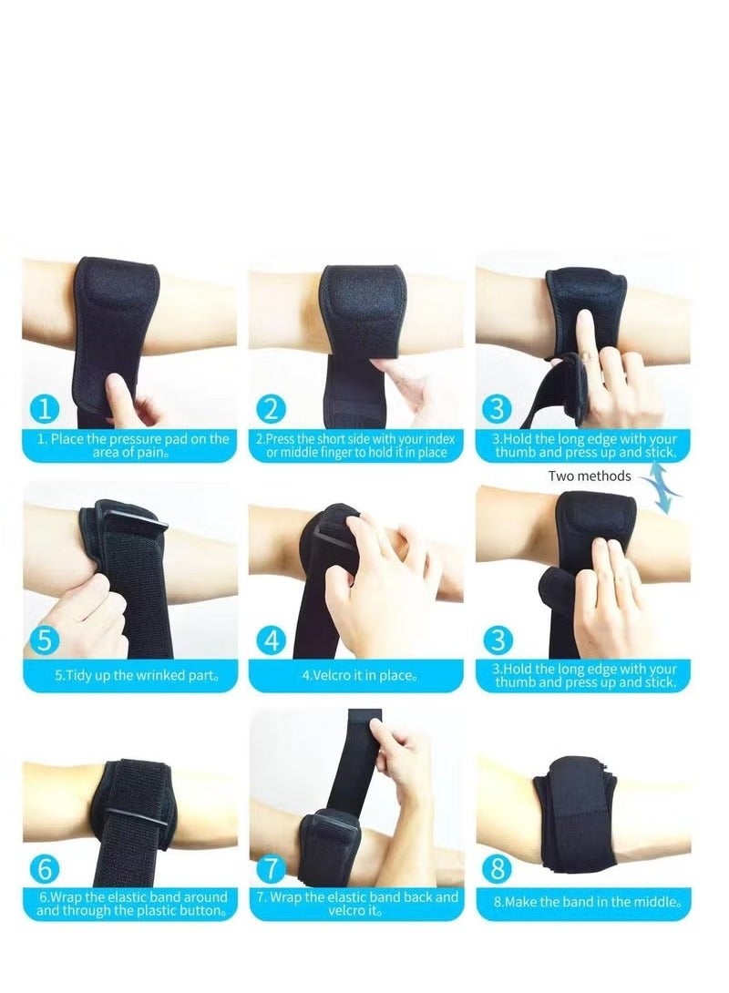 Tennis Elbow Braces for Tendonitis and Tennis Elbow, Tennis Golfers Elbow Support Arm Band Pain Relief, Neoprene Wraps Tennis Elbow Support Band Relief，Suitable for men and women