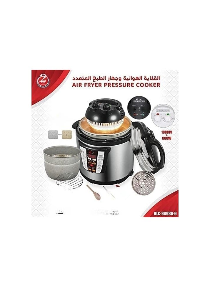 Click to open expanded view 2 In 1 Air Fryer And Electric Pressure Cooker, 6 Liters 800-1000 Watts