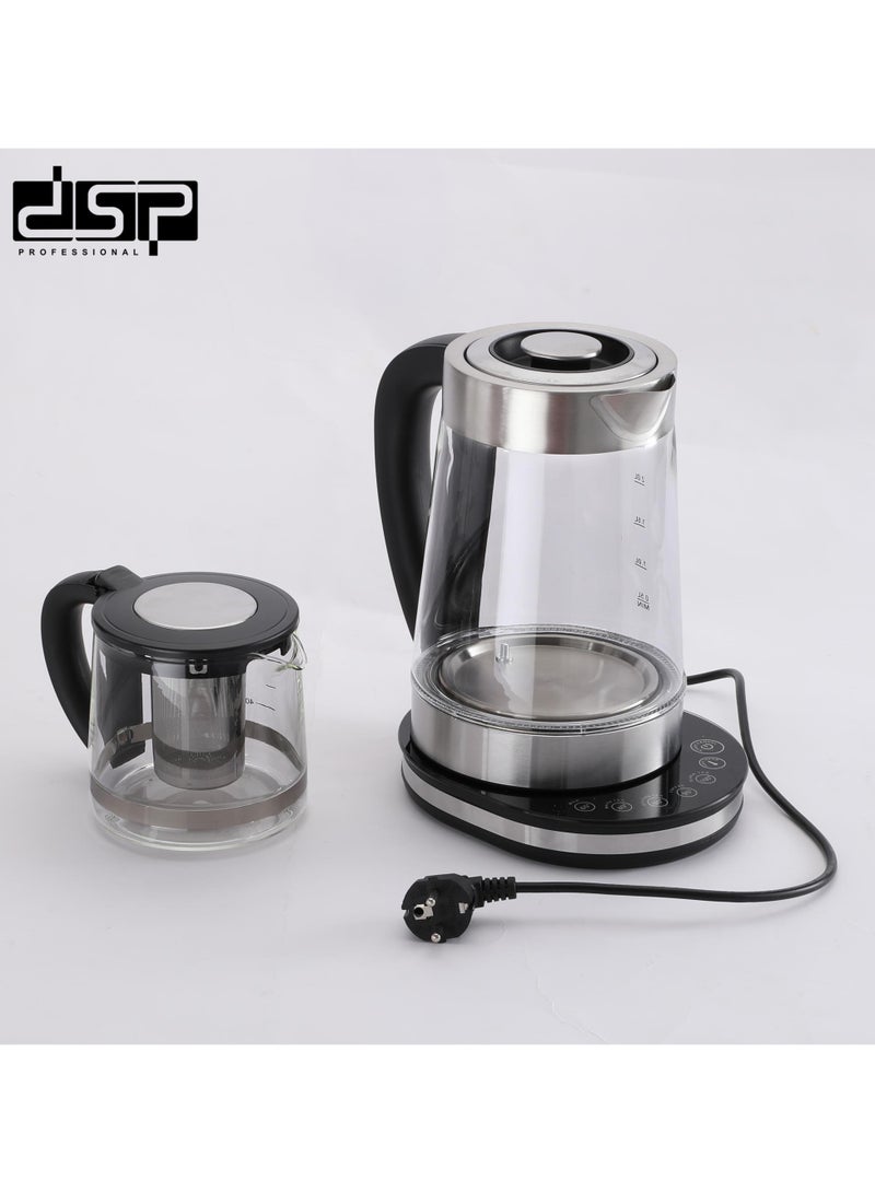 DSP Electric Kettle | 2000W | Capacity 2.5L+1.0L | high borosilicate glass | Model KK1277