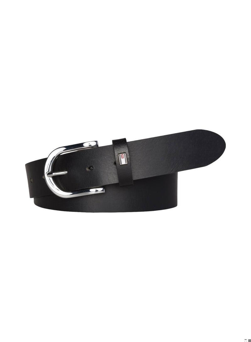 Women's Danny Leather Belt - Leather, Black