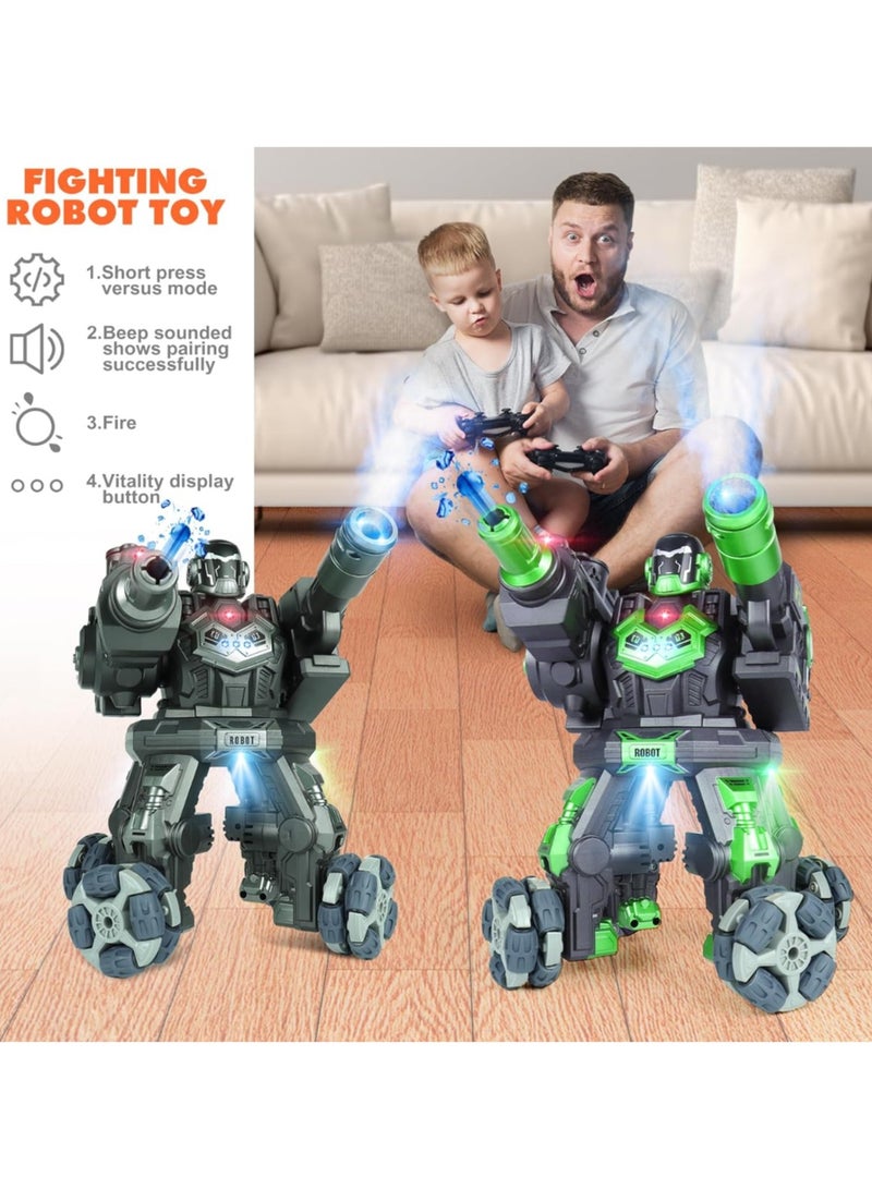 Remote Control Robot Toys, Battle Robot with Light Music, Spray, 1000 Water Beads, Support 360° Rotating and Drift, Robot Kit Toy for Boys and Girls Kids