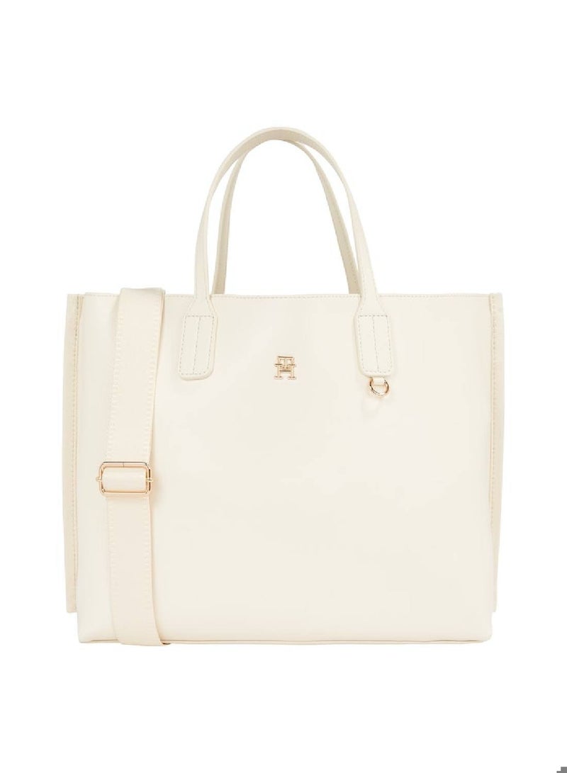 Women's Iconic Tommy Satchel - faux leather, Beige