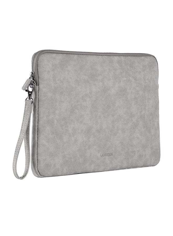 13-13.9 inch Laptop Sleeve Compatible with MacBook Air 13 MacBook Pro 13 2021 2020 2019 PU Leather Laptop Case Water-Resistant Laptop Sleeve Soft Padded Zipper Sleeve Protective Briefcase, Gray