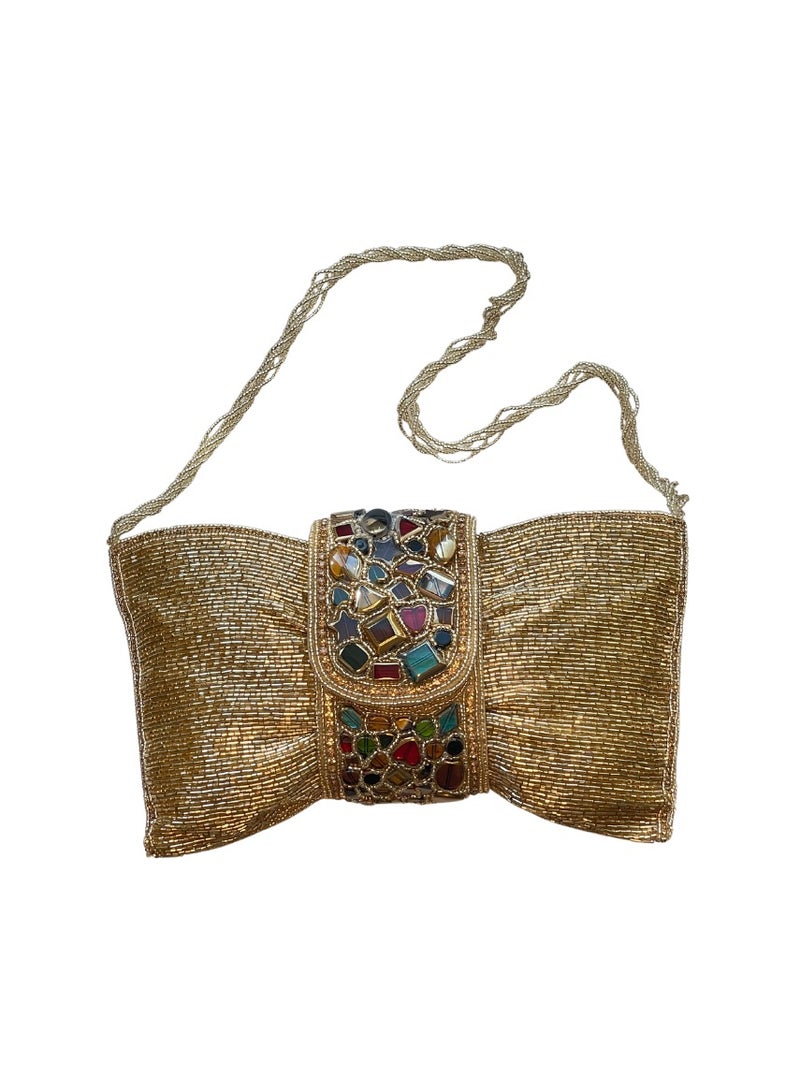 Stone Bow Shape Luxury Clutch