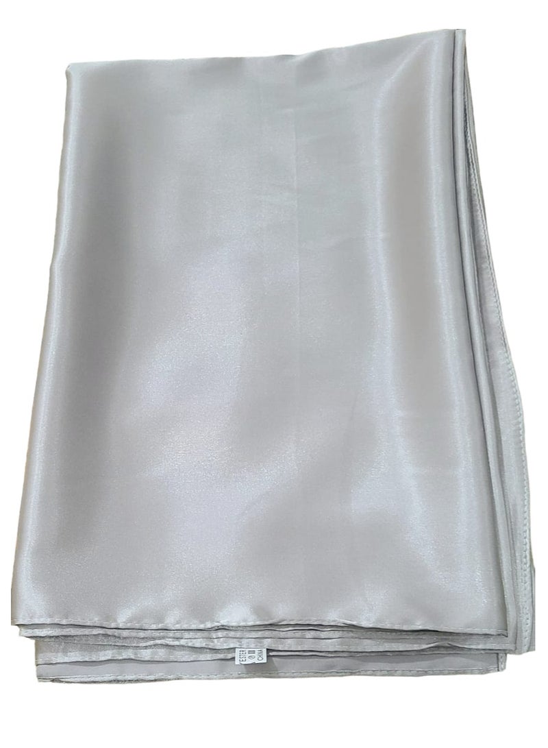 Elegant Long Silk Scarf for Women - Luxuriously Soft & Lightweight Grey Shawl, Wrap, or Headscarf - Premium Fashion Accessory