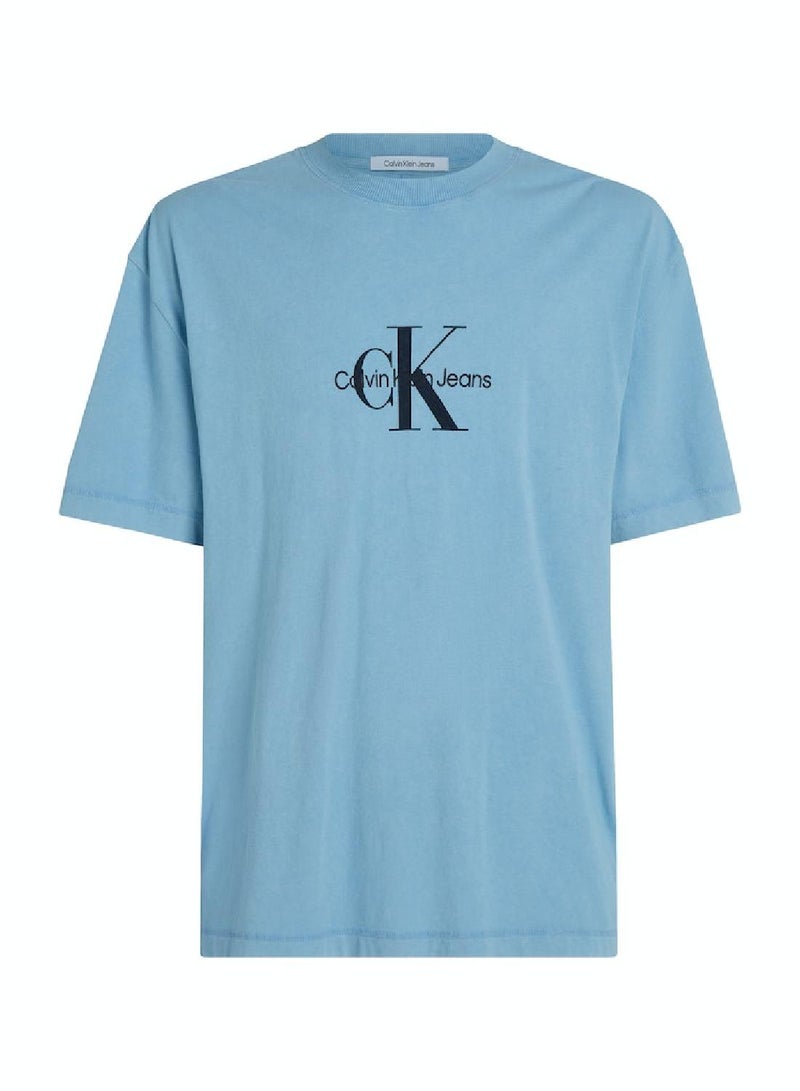 Men's Archival Monogram Logo T-Shirt - Cotton, Blue