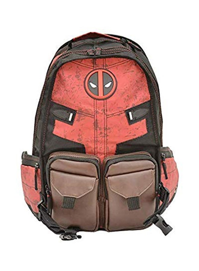 Deadpool Mask Climbing Backpack Black/Beige/Orange