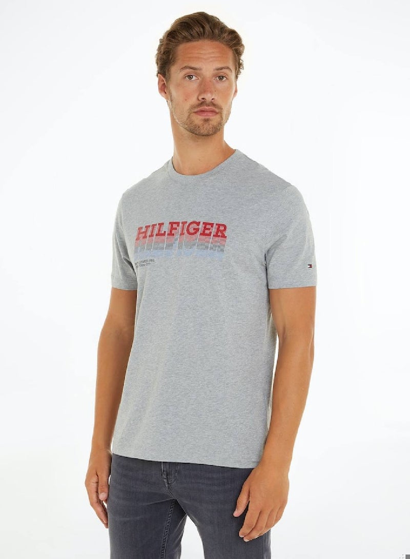 Men's Short Sleeve T-Shirt - Cotton, Gray