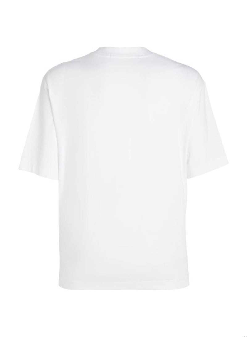 Men's Blocking Graphic Short Sleeve T-Shirt - Cotton, White