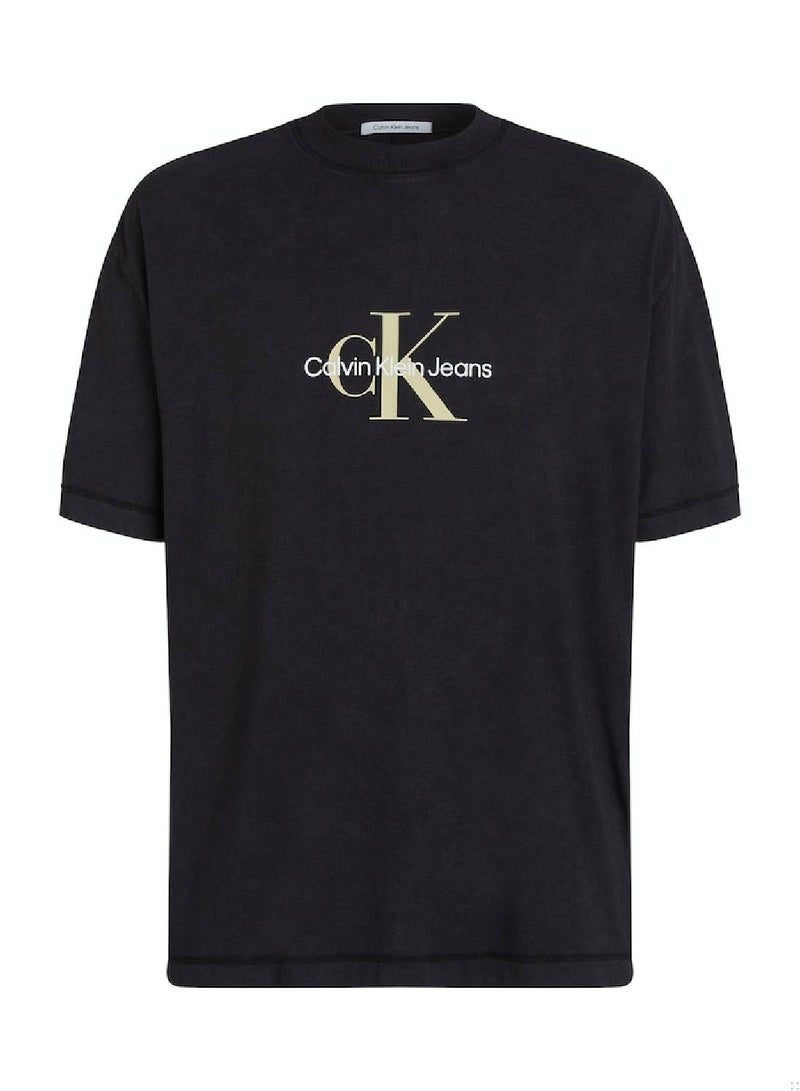 Men's Archival Monogram Logo T-Shirt - Cotton, Black