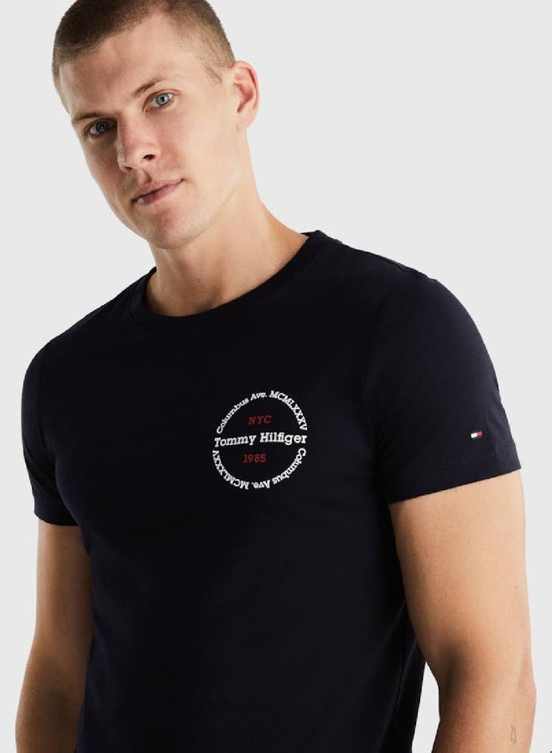 Men's Hilfiger Roundel Logo T-Shirt - Cotton, Blue