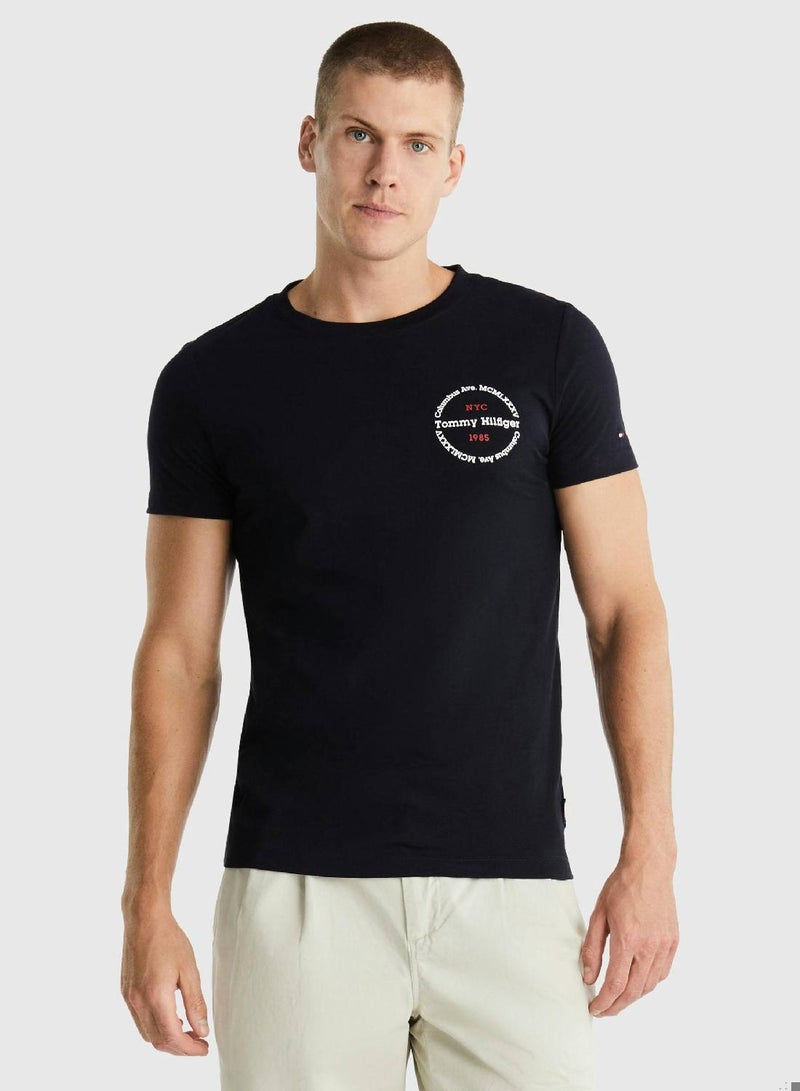 Men's Hilfiger Roundel Logo T-Shirt - Cotton, Blue