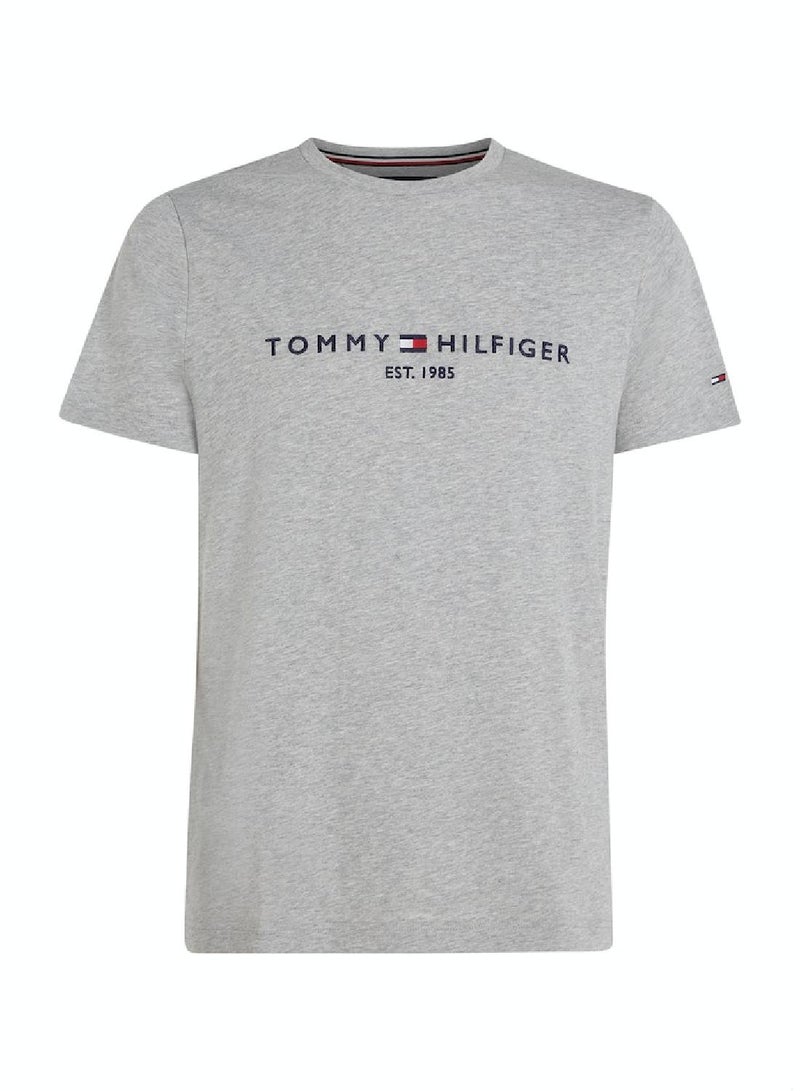 Men's Tommy Hilfiger Logo Regular Fit T-Shirt - Cotton, Gray