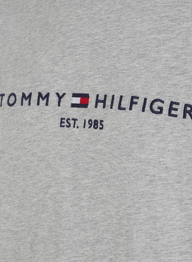 Men's Tommy Hilfiger Logo Regular Fit T-Shirt - Cotton, Gray