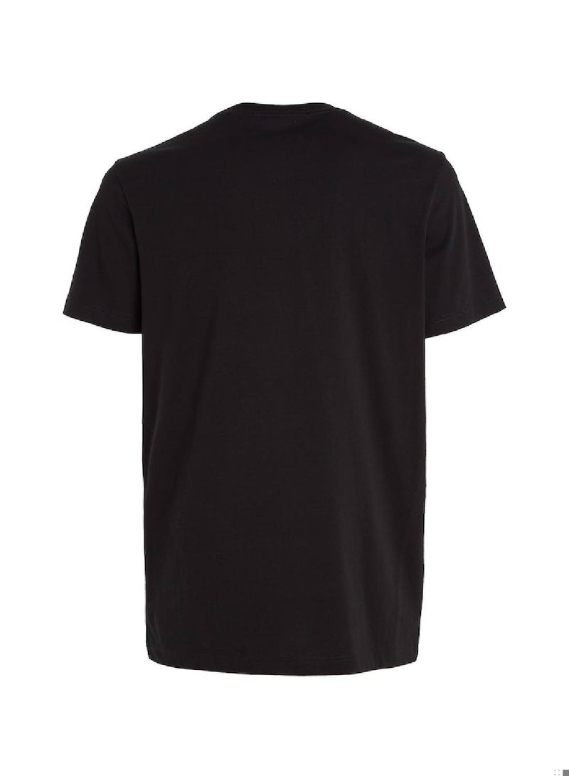 Men's Cotton Monogram T-Shirt -  cotton jersey, Black