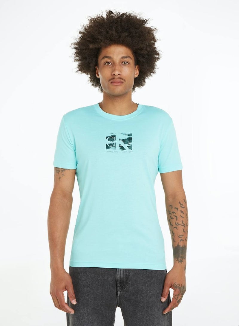 Men's Logo T-Shirt - Cotton, Blue