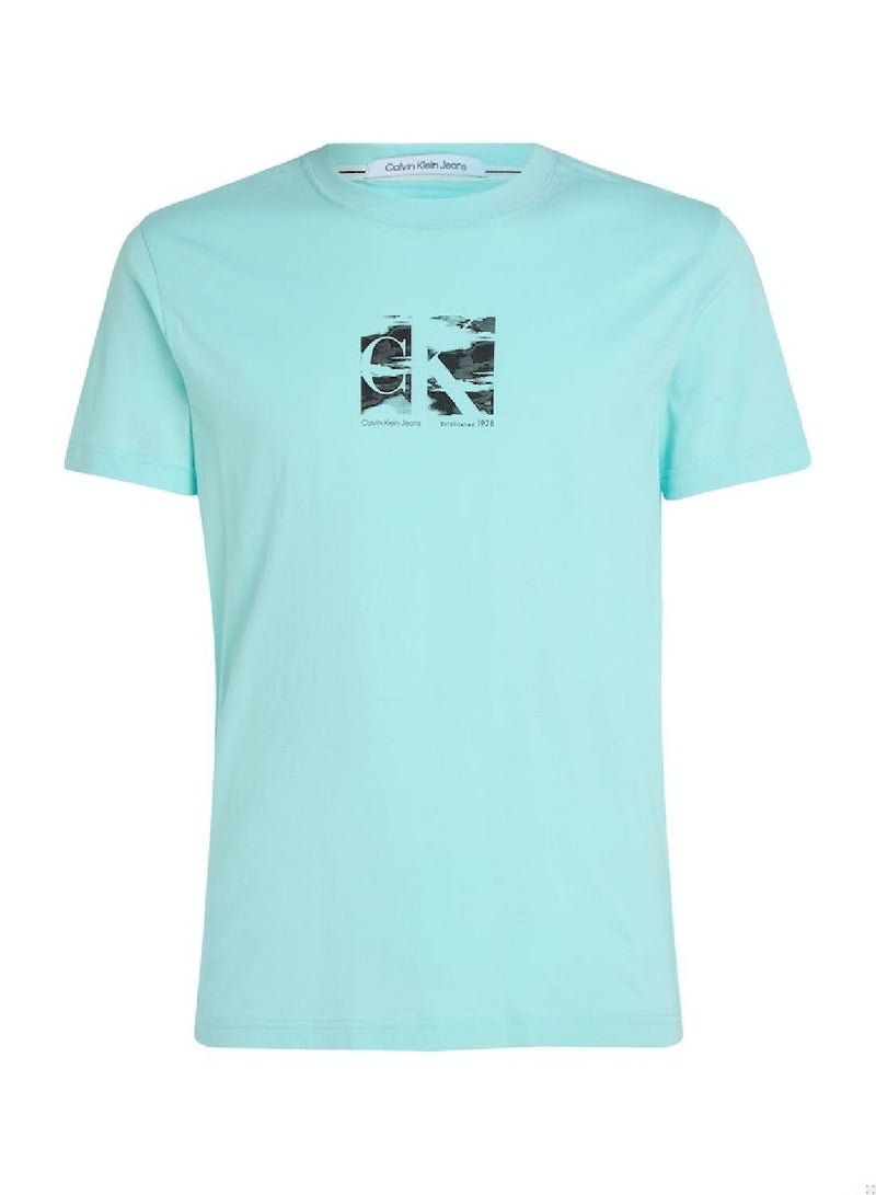 Men's Logo T-Shirt - Cotton, Blue