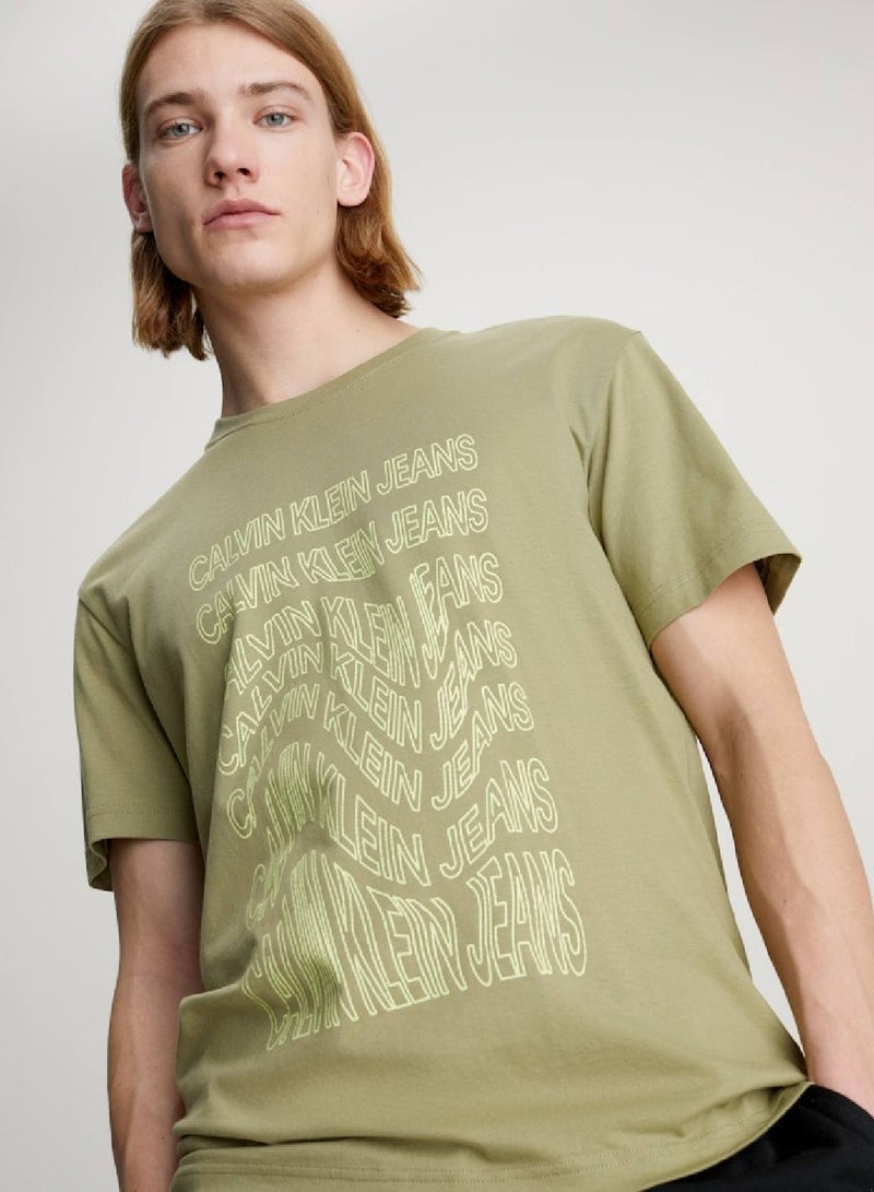 Men's Logo T-Shirt - Cotton, Green