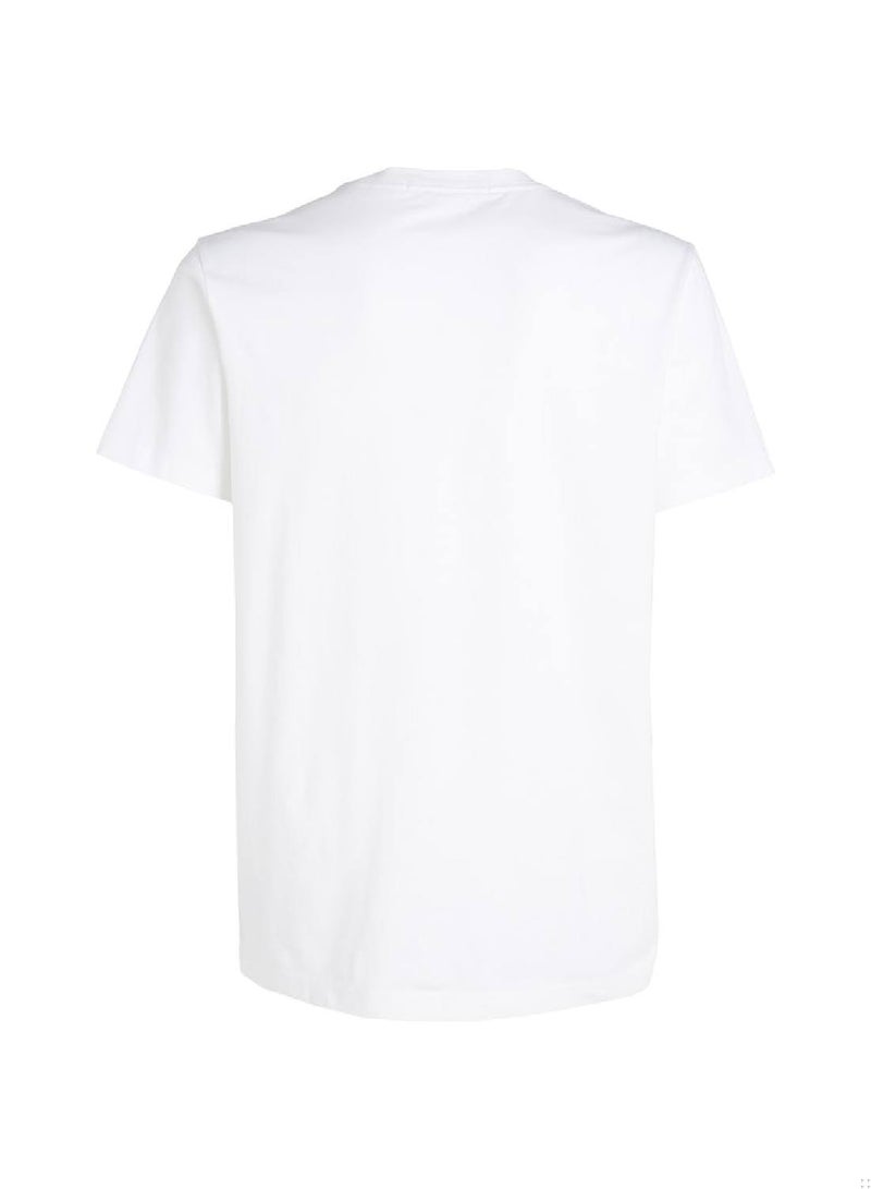 Men's Cotton Monogram T-Shirt -  cotton jersey, White