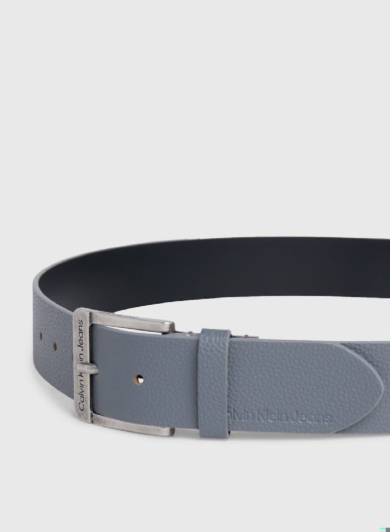 Men's Leather Belt - Leather, Gray