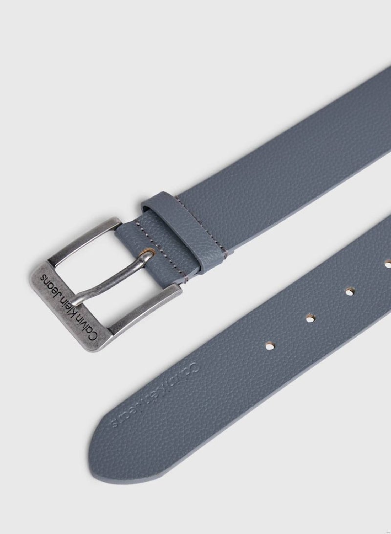 Men's Leather Belt - Leather, Gray