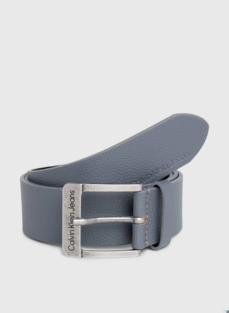 Men's Leather Belt - Leather, Gray