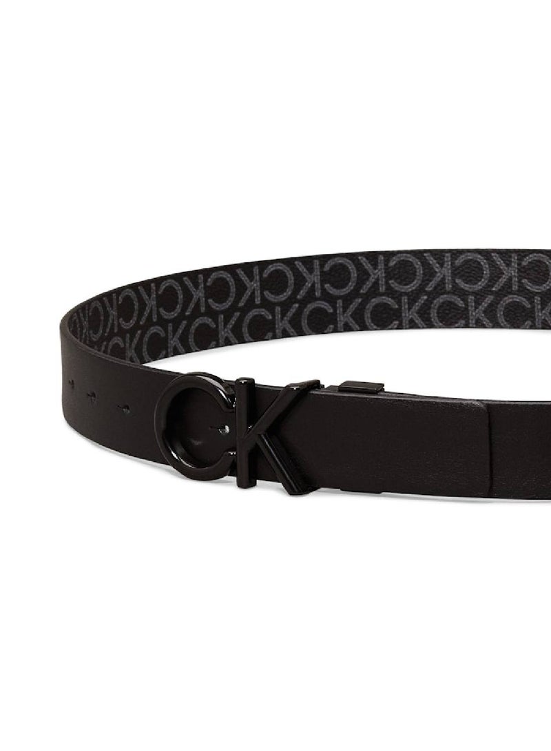 Men's Reversible Logo Belt - Polyester, Black