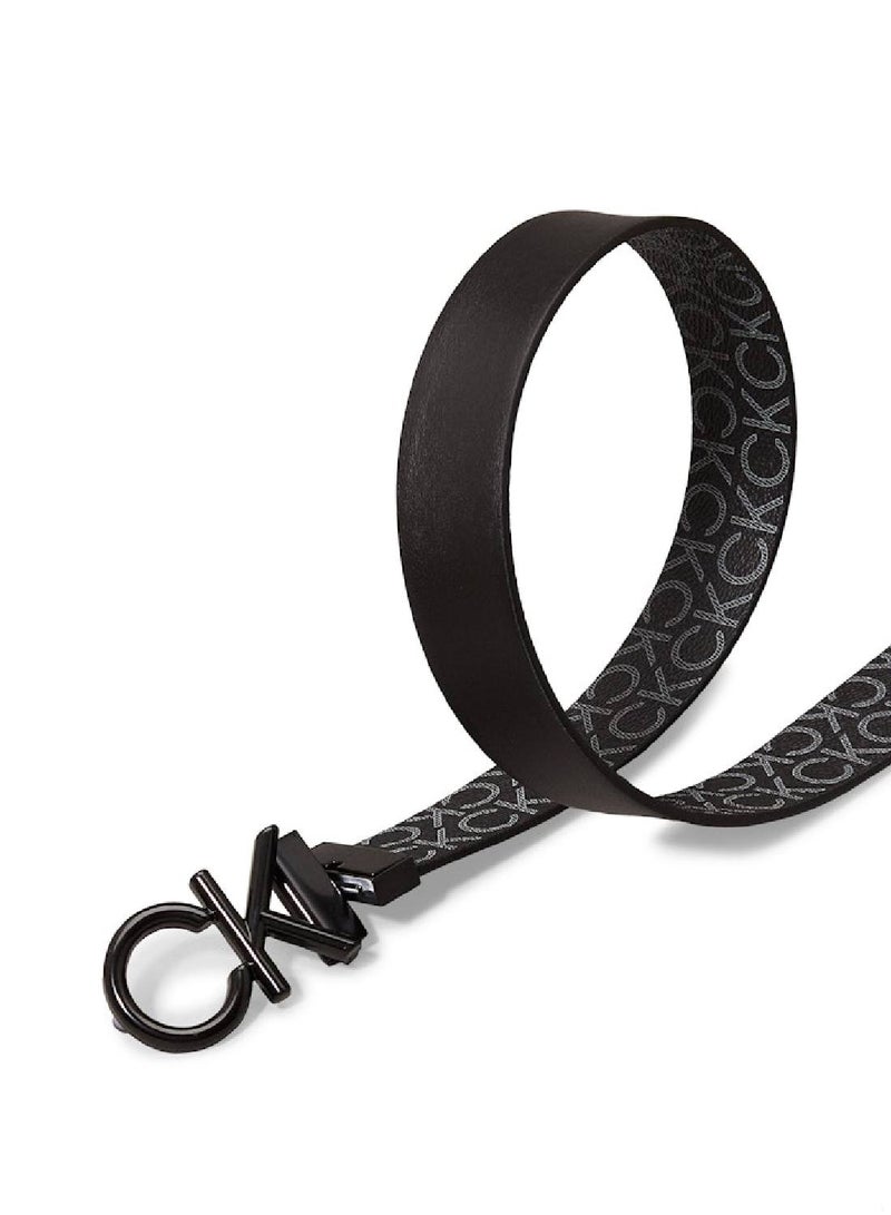 Men's Reversible Logo Belt - Polyester, Black