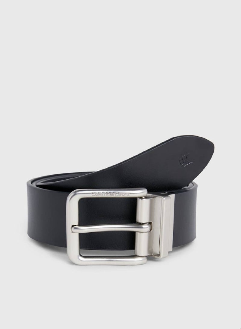 Men's Reversible Leather Belt - Leather, Black