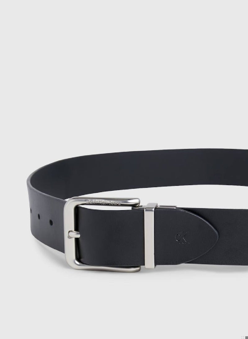 Men's Reversible Leather Belt - Leather, Black