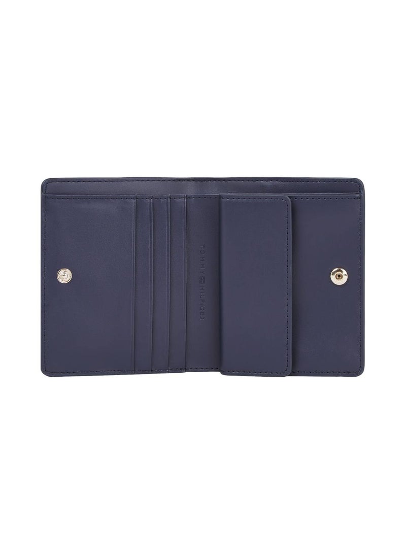 Women's Chic Th Monogram Medium Bifold Wallet - faux leather, Blue