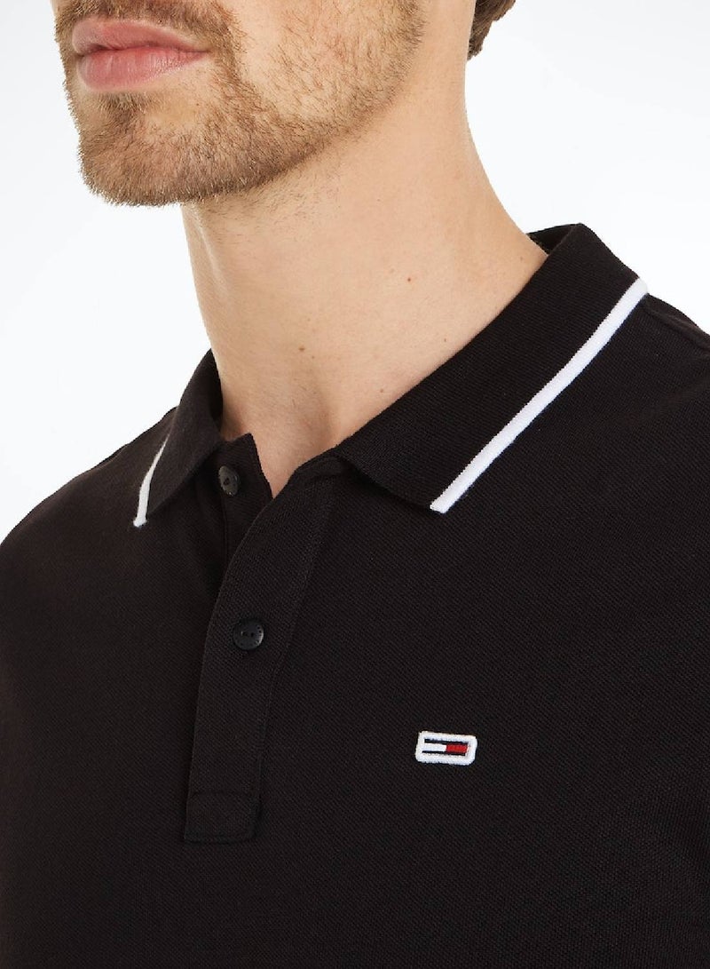 Men's Slim Fit Polo - Cotton, Black